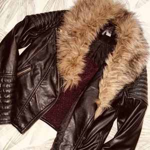 Divided by H&M Leather Jacket with Glitter Top